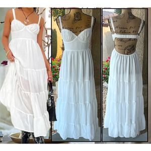 Princess Polly JOELLA Midi Dress White Size 0